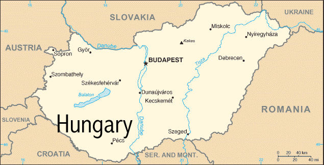 Map of Hungary - Print for easier reading.